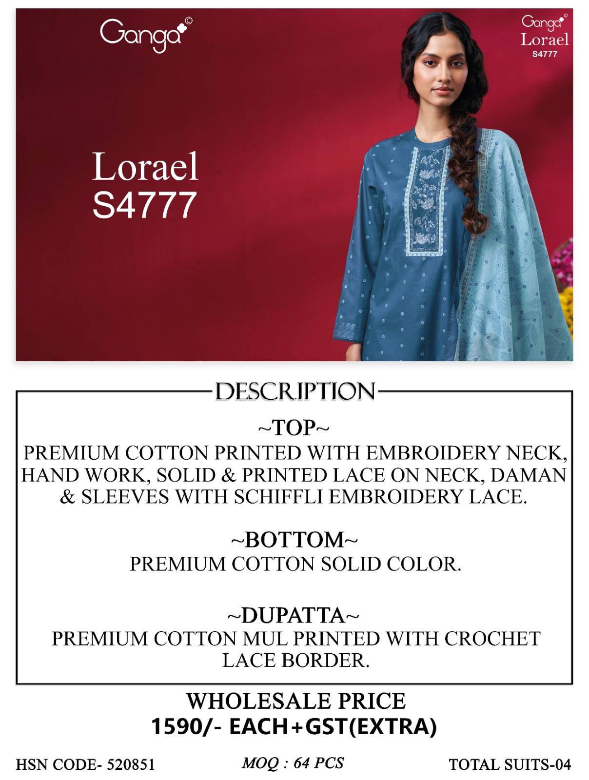 LORAEL 4777 Series By Ganga Fashion Stylish Beautiful Colourful COTTON Dresses At Wholesale Price